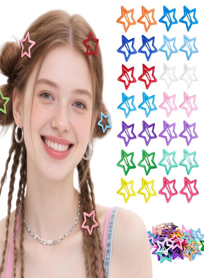 BAISAI 20 PCS Colorful Hair Clips, 1.22 Inch Y2K Accessories Star Snap Hair Clips, Non-Slip Small Star Colorful Barrettes Accessories for Girls Women - Image 1